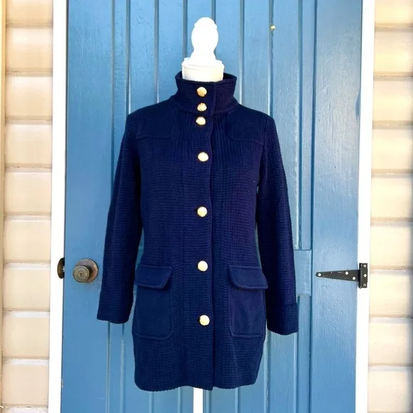 Lauren Ralph Lauren, Green Label Button Up Cardigan Gold Accents Women’s PS - Picture 2 of 8